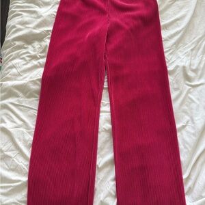 Women's Red Ribbed Pants